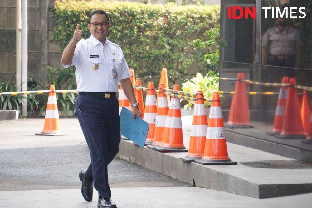 Gubernur DKI Jakarta Anies Baswedan di Gedung KPK pada Rabu (7/9/2022). (IDN Times/Aryodamar)
