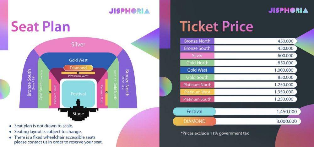 harga tiket dan seating plan konser Jisphoria (instagram.com/jisphoria)
