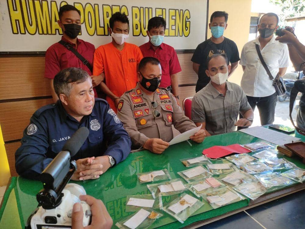 Residivis pencurian kembali ditangkap setelah kepergok mencuri emas. (Dok.IDN Times/Polres Buleleng)