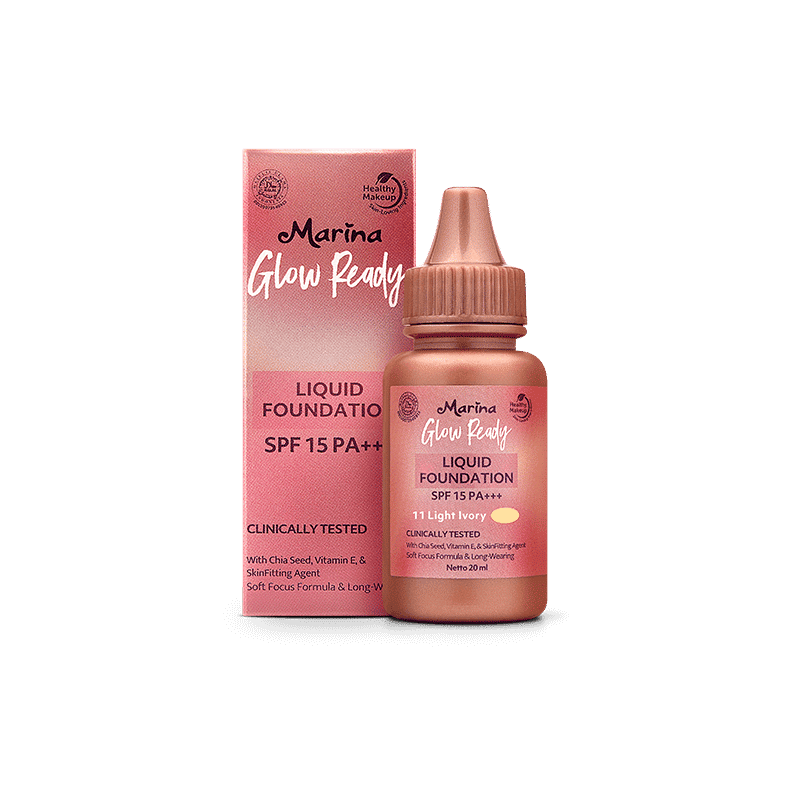 Marina Liquid Foundation Glow Ready SPF15PA+++ (sahabatmarina.com)