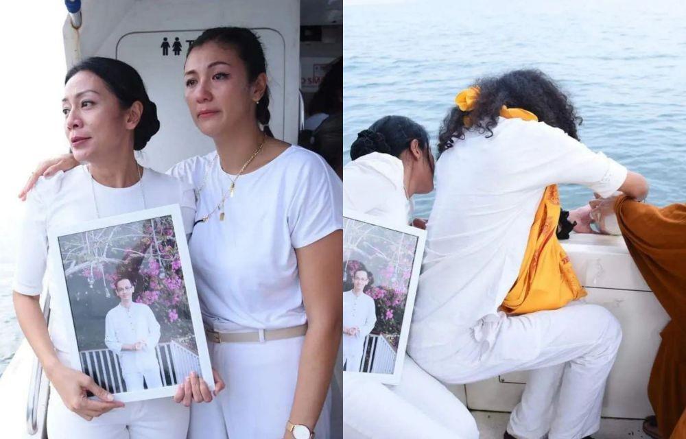 10 Momen Haru Pelarungan Abu Jenazah Reza Gunawan, Suami Dewi Lestari