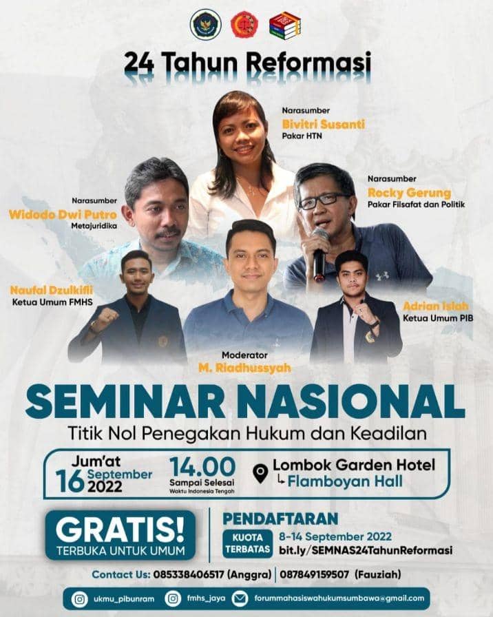 Seminar dengan Pembicara Rocky Gerung Tetap Digelar di Mataram