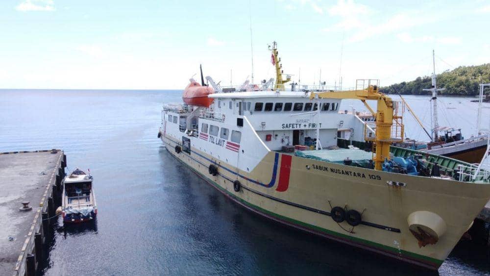 KM Sabuk Nusantara 109 yang kembali beroperasi di Kepulauan Nusa Utara, Sulawesi Utara pada Minggu (11/9/2022). IDNTimes/Dok. PT Pelni