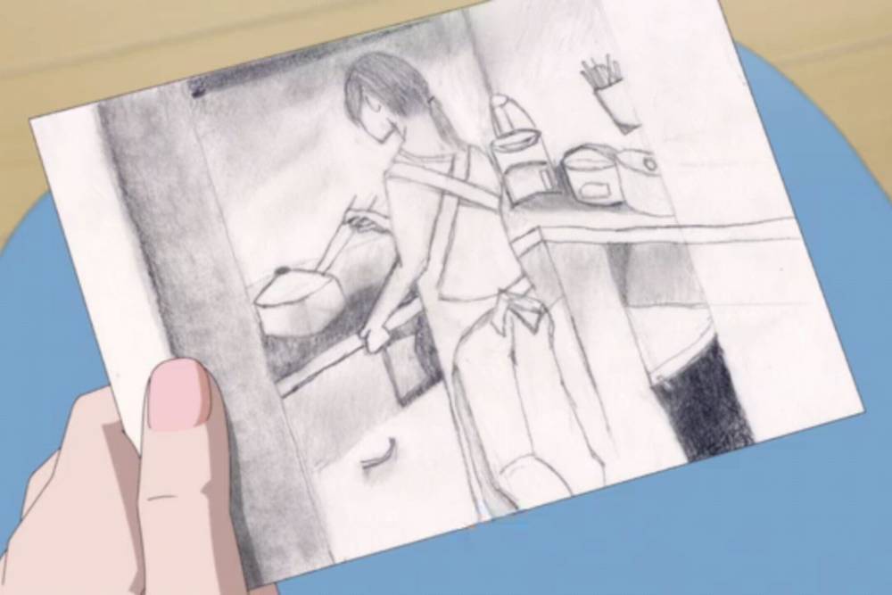 lukisan Terima Kasih Ibu milik Yatora Yaguchi (dok. Seven Arcs/Blue Period)