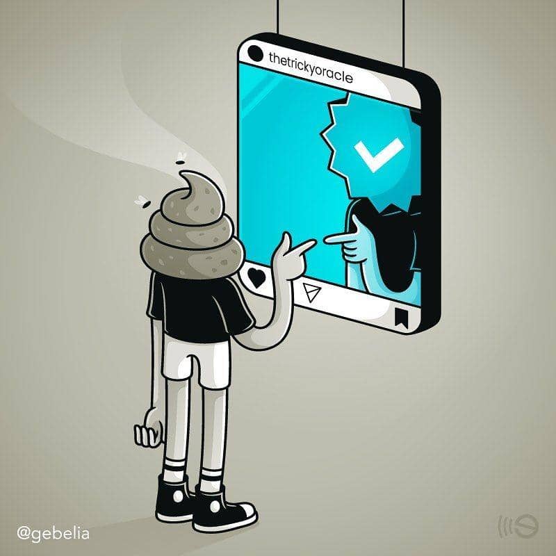Ilustrasi kehidupan sosial media. (instagram.com/gebelia)