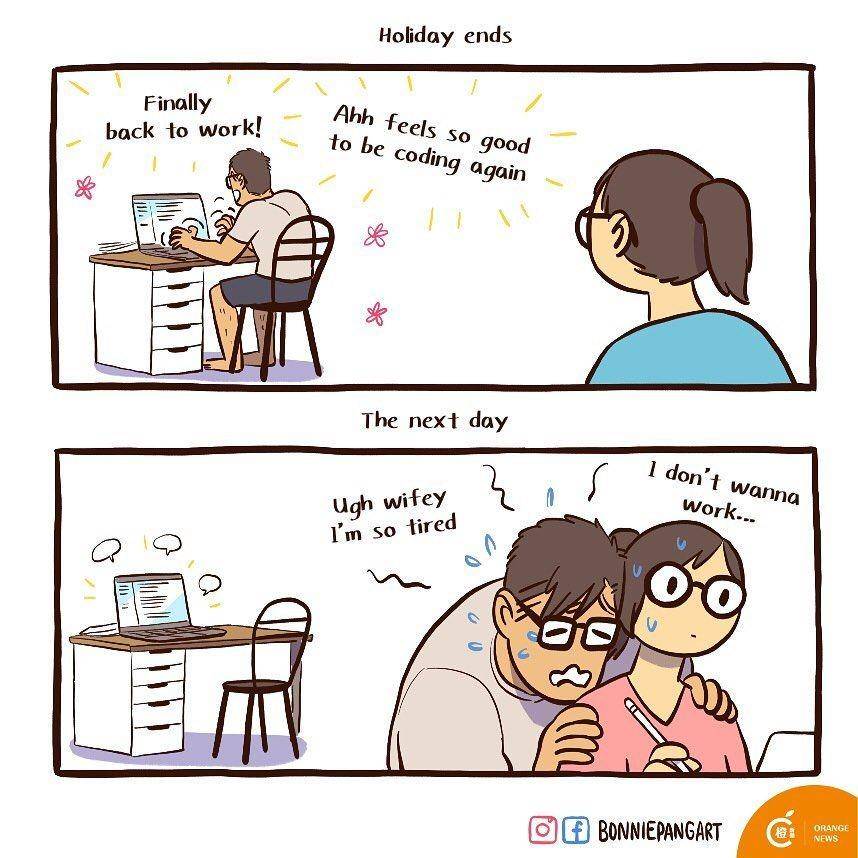 Ilustrasi pekerja IT. (instagram.com/bonniepangart)