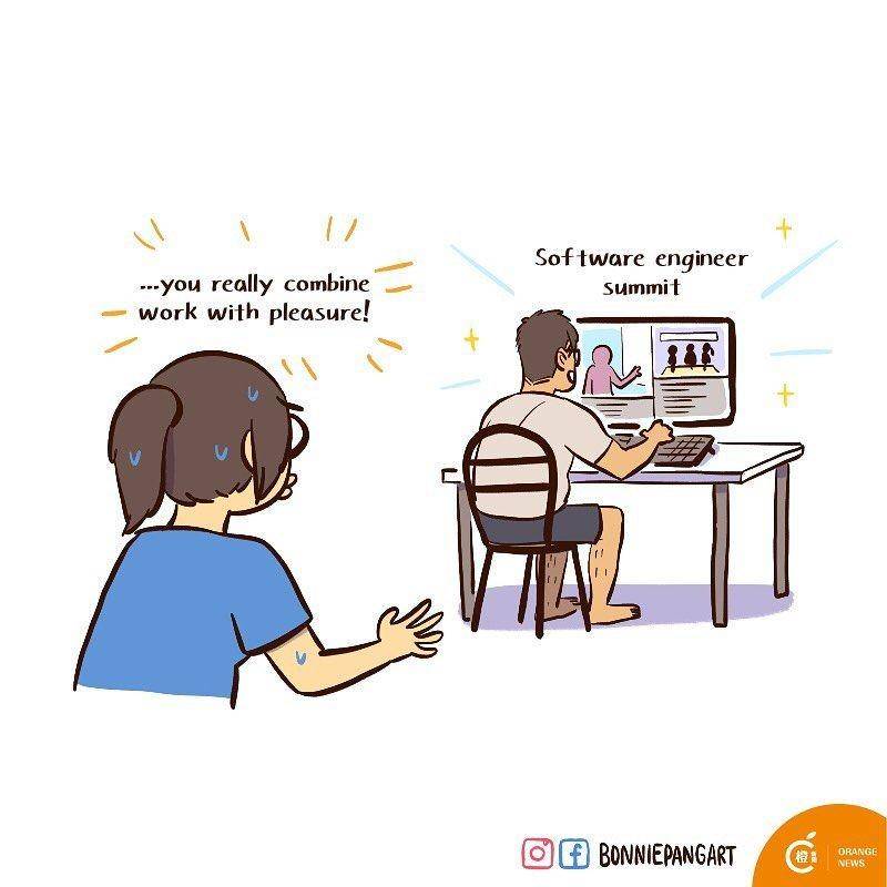 Ilustrasi pekerja IT. (instagram.com/bonniepangart)