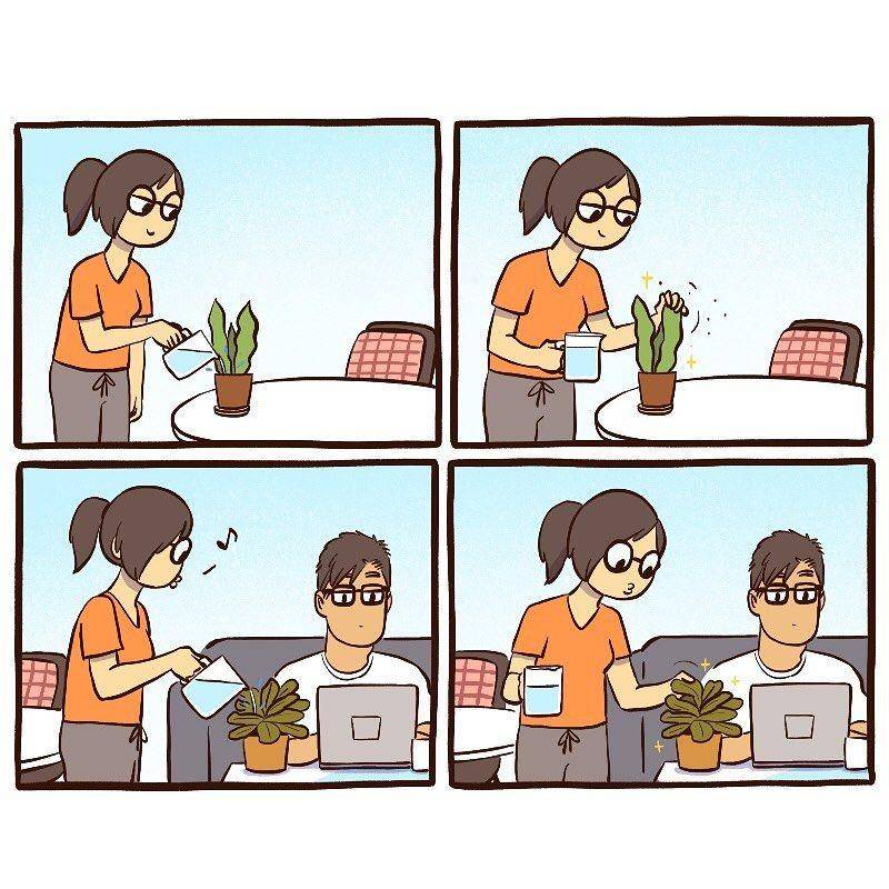 Ilustrasi pekerja IT. (instagram.com/bonniepangart)