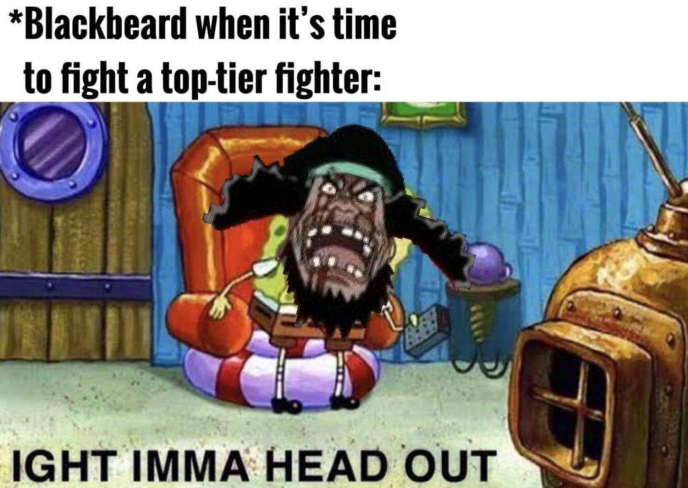 Kurohige yang memutuskan untuk mundur saat melihat Rayleigh  ( Dok. twitter.com/@HLONE303)