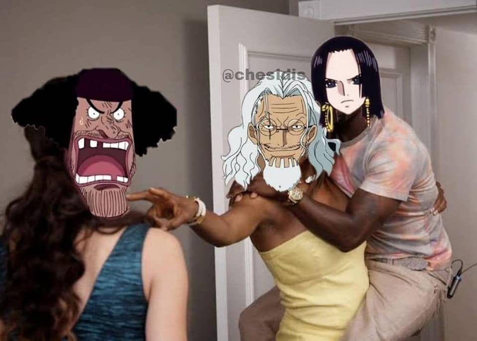 Rayleigh memperingatkan Kurohige untuk tidak menganggu Hancock (Dok. facebook.com/Ann Yithunmeakthura Ann)