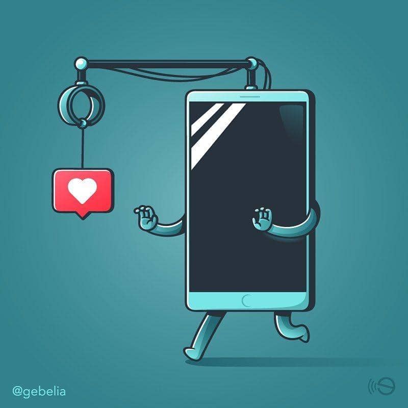 Ilustrasi kehidupan sosial media. (instagram.com/gebelia)