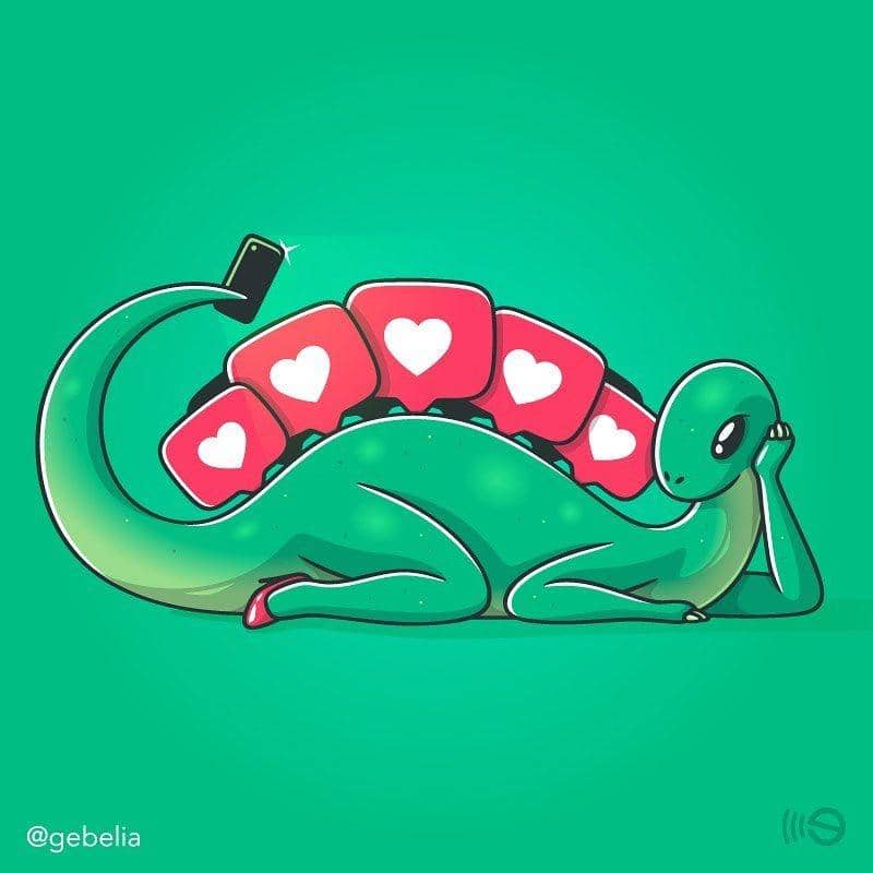 Ilustrasi kehidupan sosial media. (instagram.com/gebelia)