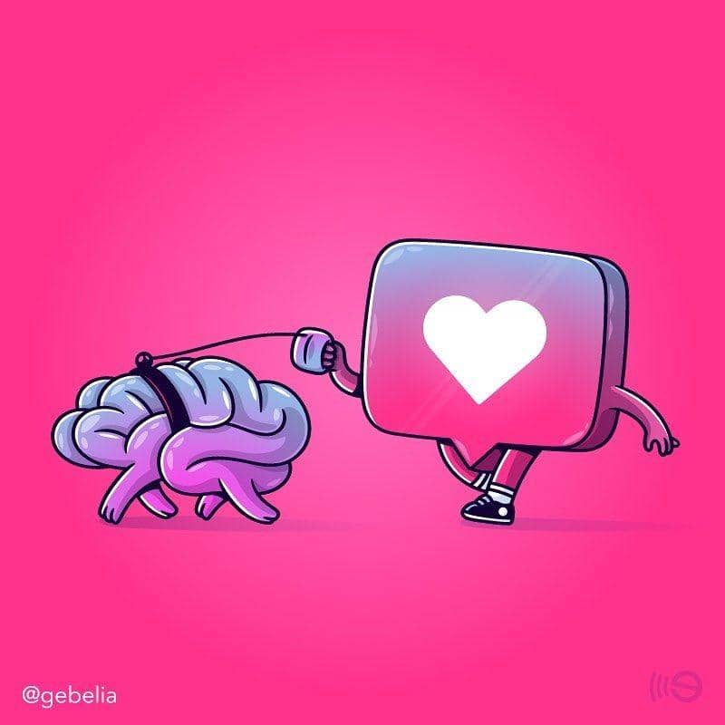 Ilustrasi kehidupan sosial media. (instagram.com/gebelia)