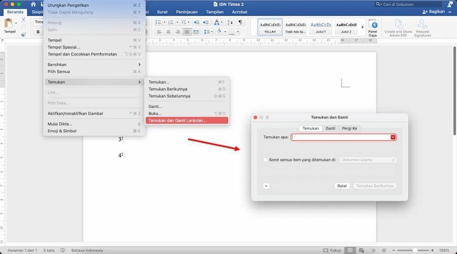 ilustrasi fitur find and replace di Word (IDN Times/Laili Zain)