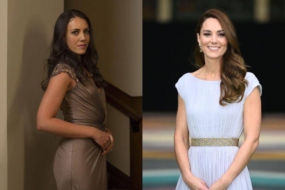 kolase: potret Laura Mitchell di film televisi Harry and Meghan: A Royal Romance (mylifetime.com) | Catherine, Princess of Wales (instagram.com/princeandprincessofwales)