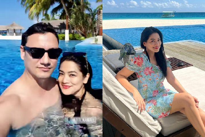 9 Potret Titi Kamal dan Christian Sugiono Liburan Berdua di Maldives