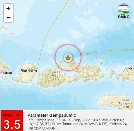 Gempa Magnitudo 3,5 Guncang Bima, Akibat Flores Back Arc Thrust