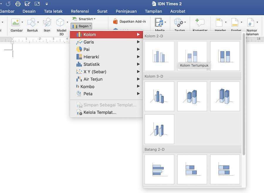 ilustrasi opsi chart di Word (IDN Times/Laili Zain)