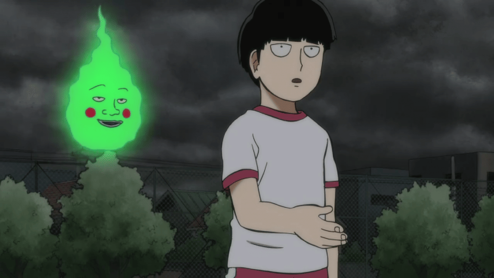 Ekubo, roh yang selalu mengikuti Mob (dok. Bones/ Mob Psycho 100)