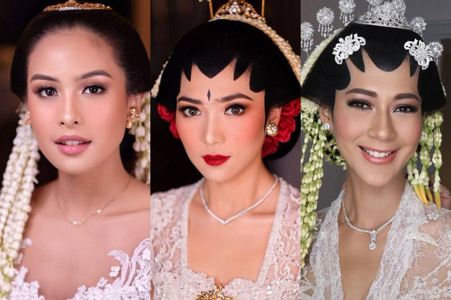 inspirasi wedding makeup dengan adat Jawa (instagram.com/marlenehariman | instagram.com/yogaseptamakeup)