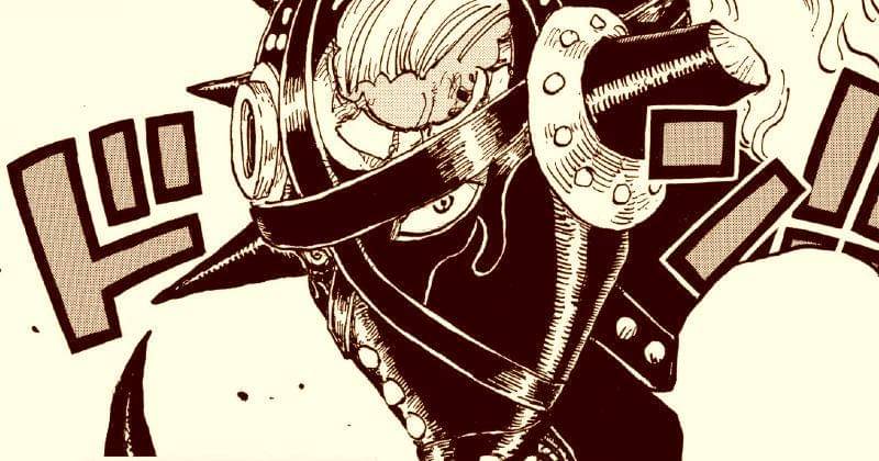 Helm King retak oleh serangan Zoro. (mangaplus.shueisha.co.jp/One Piece)