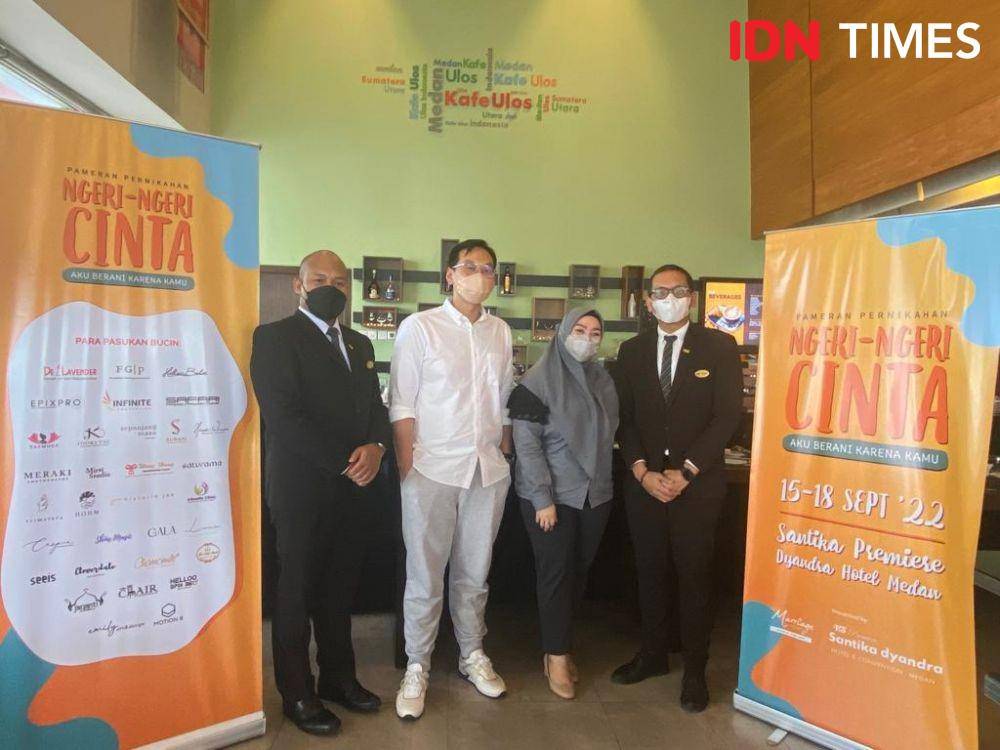 Wedding Expo 2022 bertajuk Ngeri Ngeri Cinta dengan tagline Aku Berani Karena Kamu di Hotel Santika Dyandra Medan (IDN Times/Indah Permata Sari)
