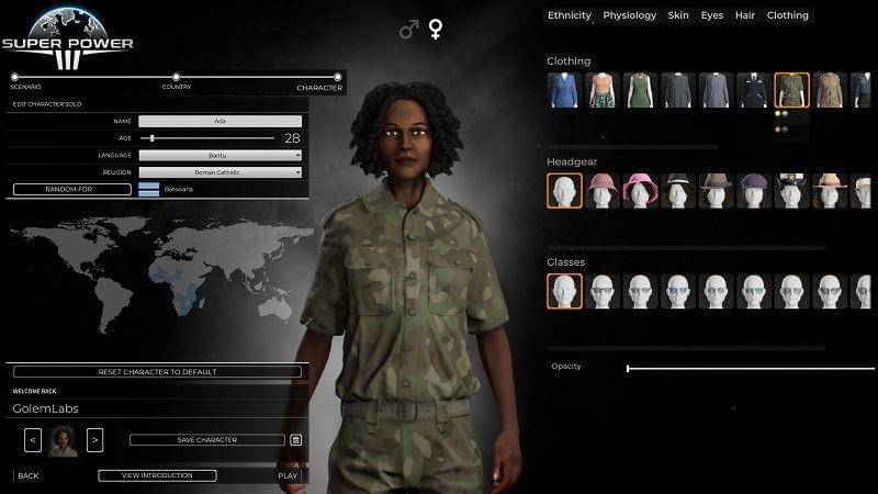 Screenshot penciptaan karakter SuperPower 3. (Dok. THQ Nordic/SuperPower 3)