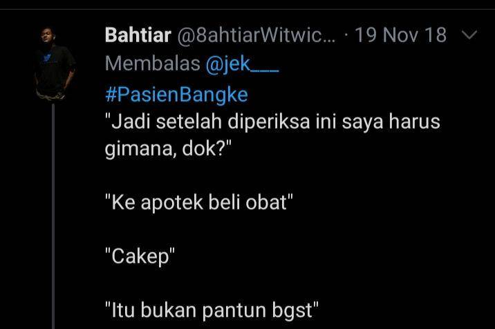percakapan receh pasien dan dokter (twitter.com/@8ahtiarWitwicky)