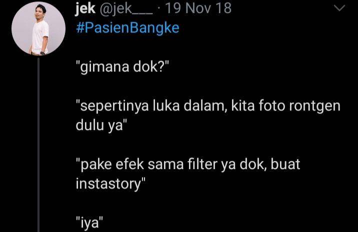 percakapan receh pasien dan dokter (twitter.com/@jek_)