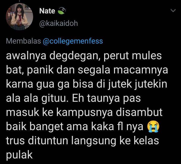 cerita mahasiswa baru (twitter.com/@kaikaidoh)