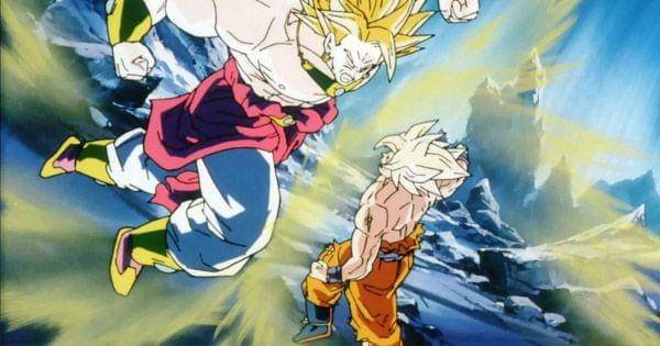 Goku dan Broly beradu tinju di akhir pertarungan Dok. Toei Animation / Dragon Ball Z )