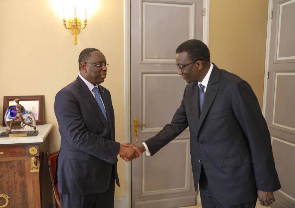 Presiden Senegal, Macky Sall (kiri) dan Amadou Ba (kanan), yang ditunjuk sebagai perdana menteri  (Twitter.com/Présidence Sénégal)