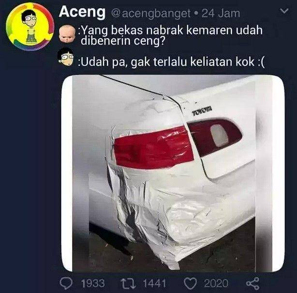 ide nyeleneh perbaiki mobil (instagram.com/acengbanget)
