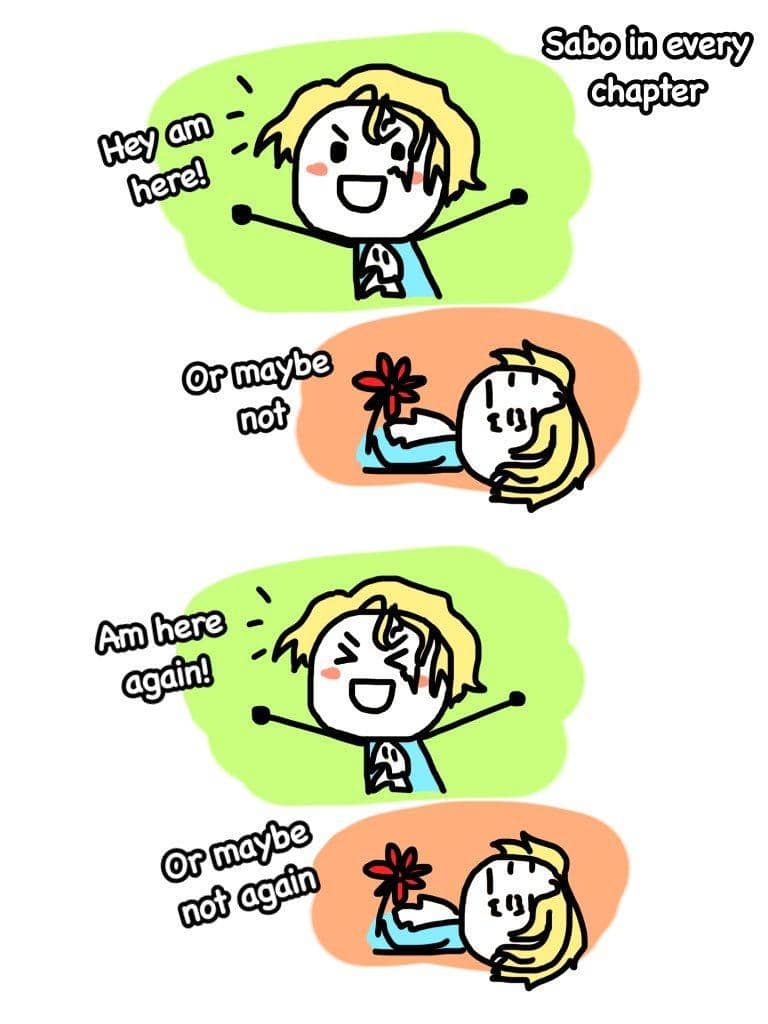 Kebiasaan Sabo tiap di cerita ( Dok. twitter.com/@bloosmrose8 )