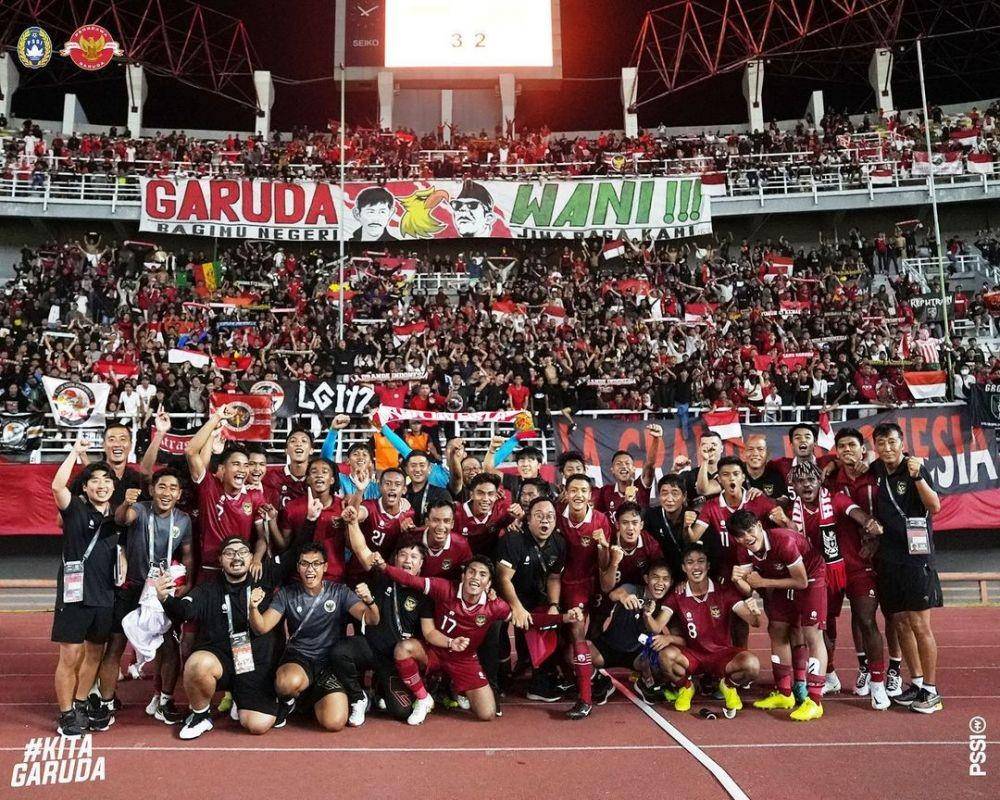 Skuad Indonesia U-20 usai menangkan laga kontra Vietnam (Instagram.com/pssi)
