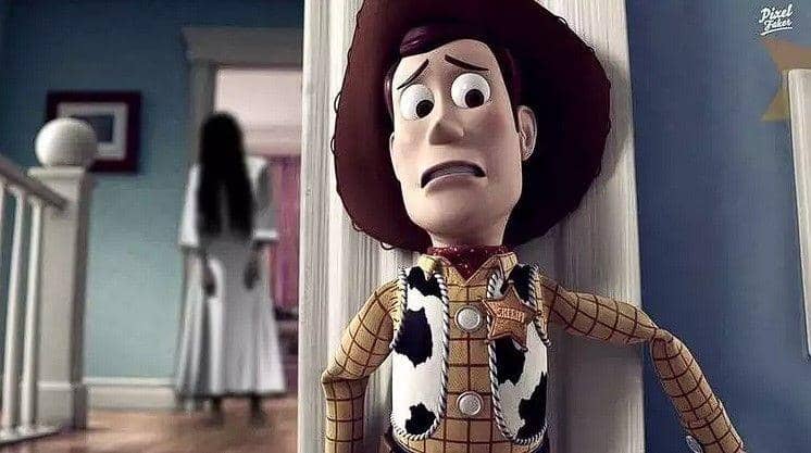 foto editan cuplikan film horor (instagram.com/pixelfaker)