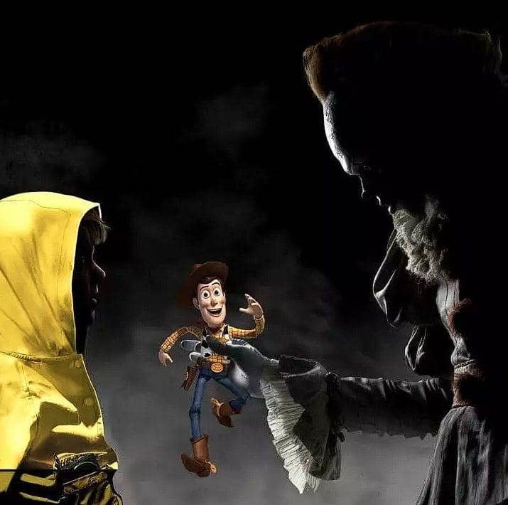 foto editan cuplikan film horor (instagram.com/pixelfaker)