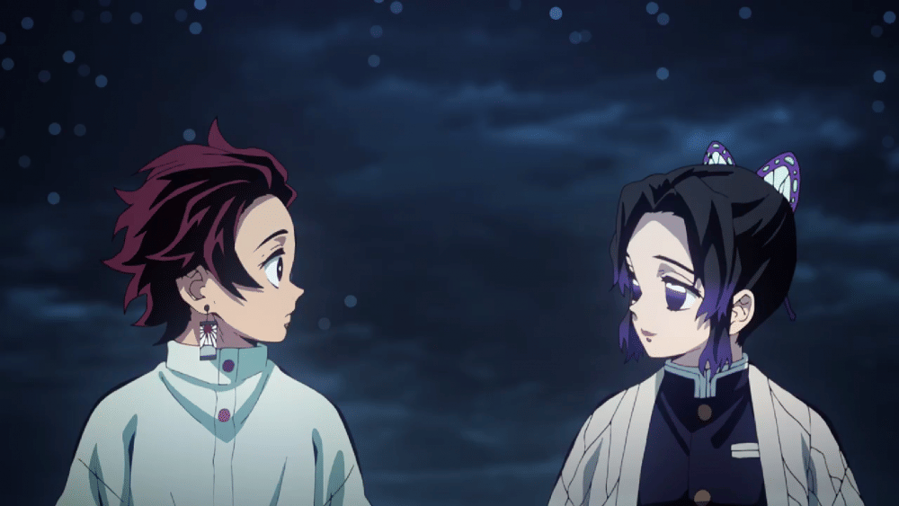 Shinobu mendatangi Tanjiro di rumah kediaman (dok. Ufotable/ Kimetsu no Yaiba)