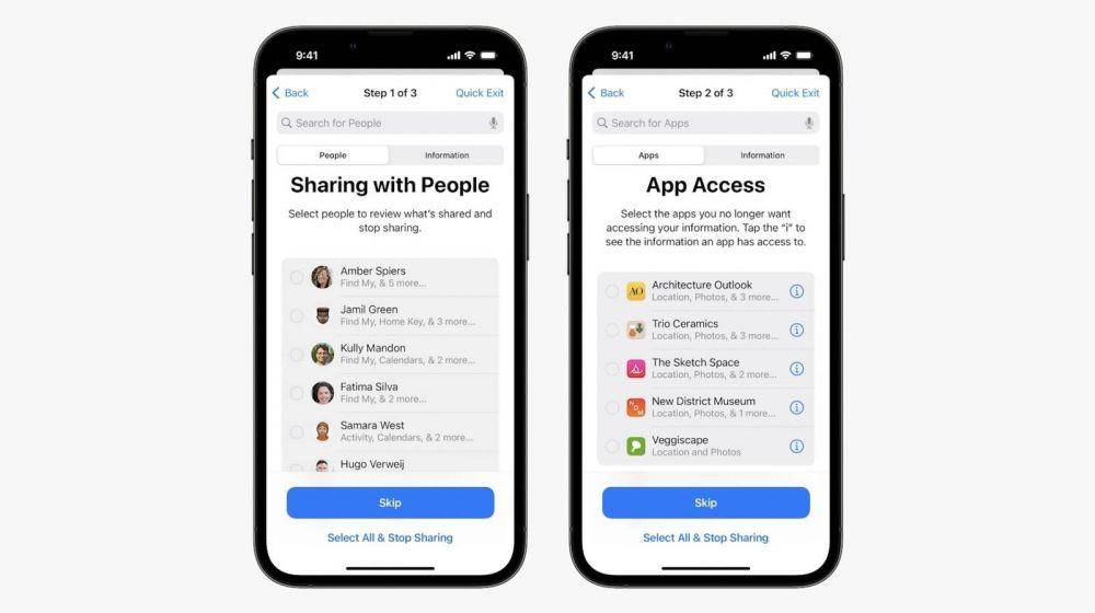 ilustrasi fitur Safety Check di iOS 16 (dok. Apple)