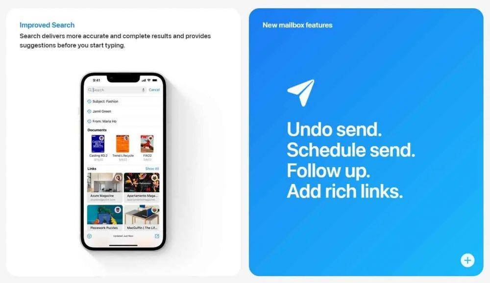 ilustrasi fitur baru aplikasi Mail di iOS 16 (dok. Apple)