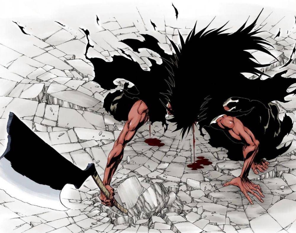 Zaraki mengaktifkan Teknik Bankai-nya. (dok. Shueisha/Bleach)