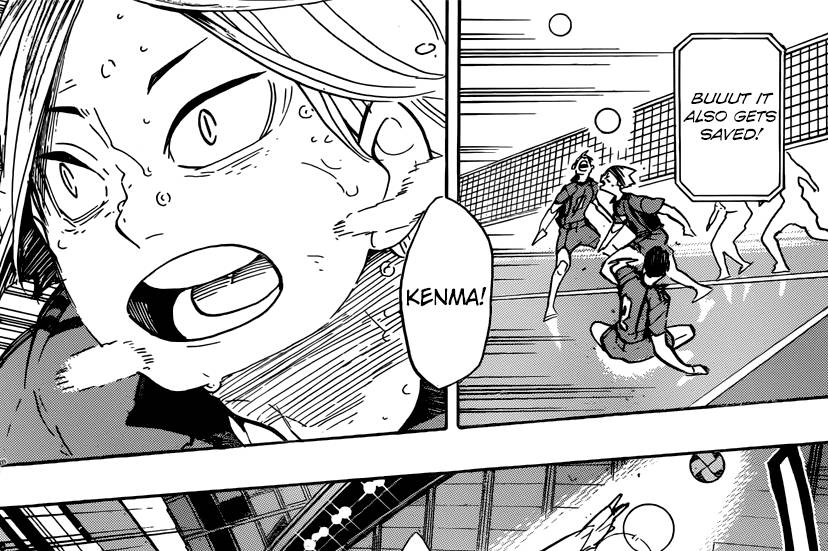 Kenma Kozume kelelahan ketika bertanding melawan Karasuno (dok. Shueisha/Haikyuu!!)