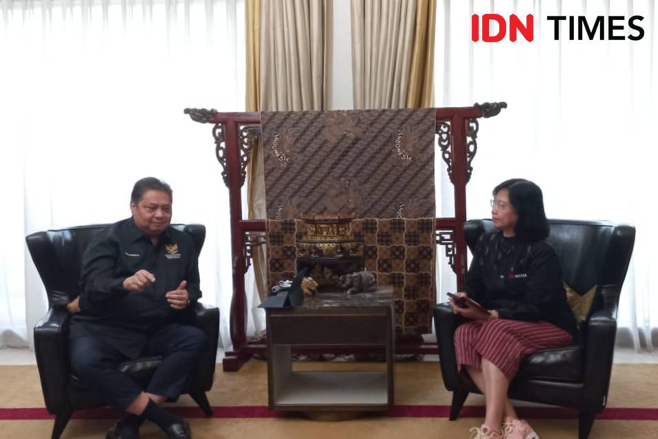 Wawancara bersama Menko Perekonomian, Airlangga Hartarto dengan Uni Lubis by IDN Times pada Selasa (20/9/2022). (IDN Times/Fauzan)