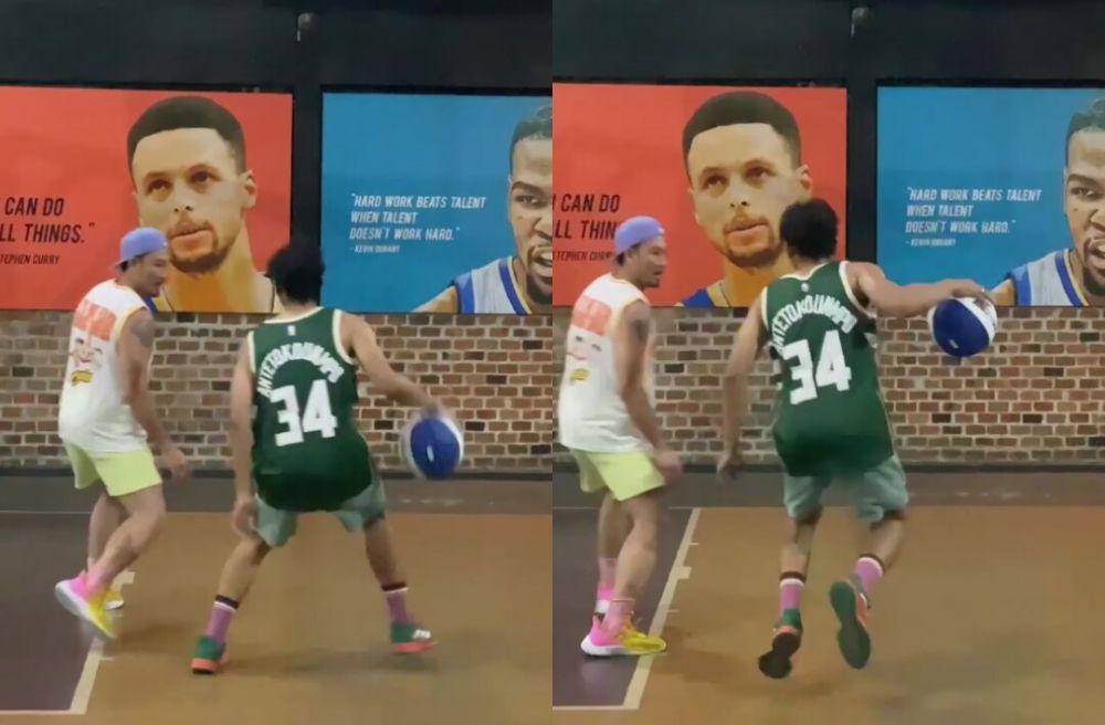 Arya Saloka dan Denny Sumargo bertanding basket (instagram.com/arya.saloka)