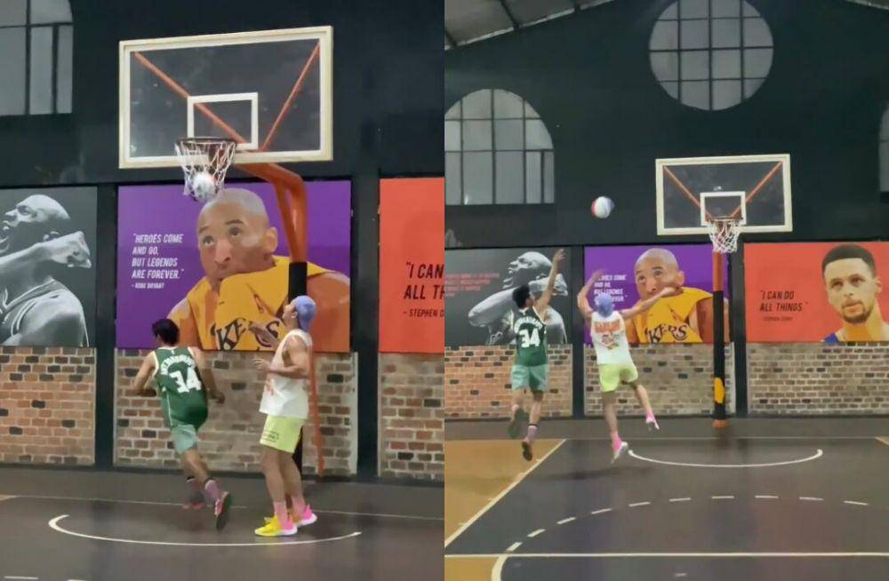 Arya Saloka dan Denny Sumargo bertanding basket (instagram.com/arya.saloka)