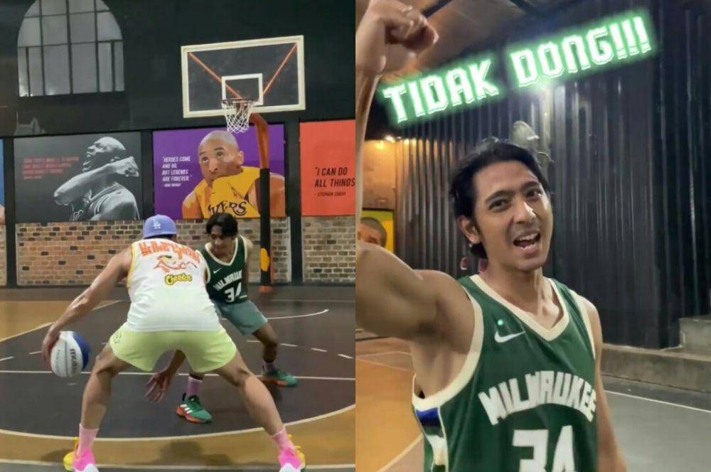 Arya Saloja dan Denny Sunargo tanding basket (instagram.com/arya.saloka)