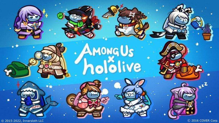 Ilustrasi untuk hololive production x Among Us. (Dok. COVER Corp, Innersloth)