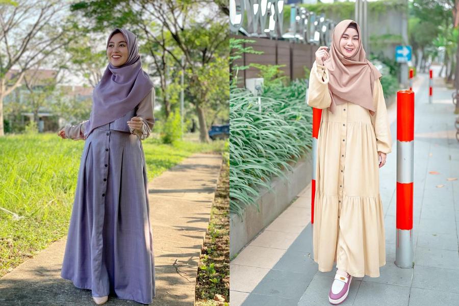 10 Adu Gaya Nabilah Ayu dan Anisa Rahma, Modis dengan Gaya Syar'i