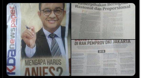 Tangkapan layar tabloid KBA News berisi konten Anies Baswedan dibagikan di masjid (Twitter/@AkuAtikaFaya)