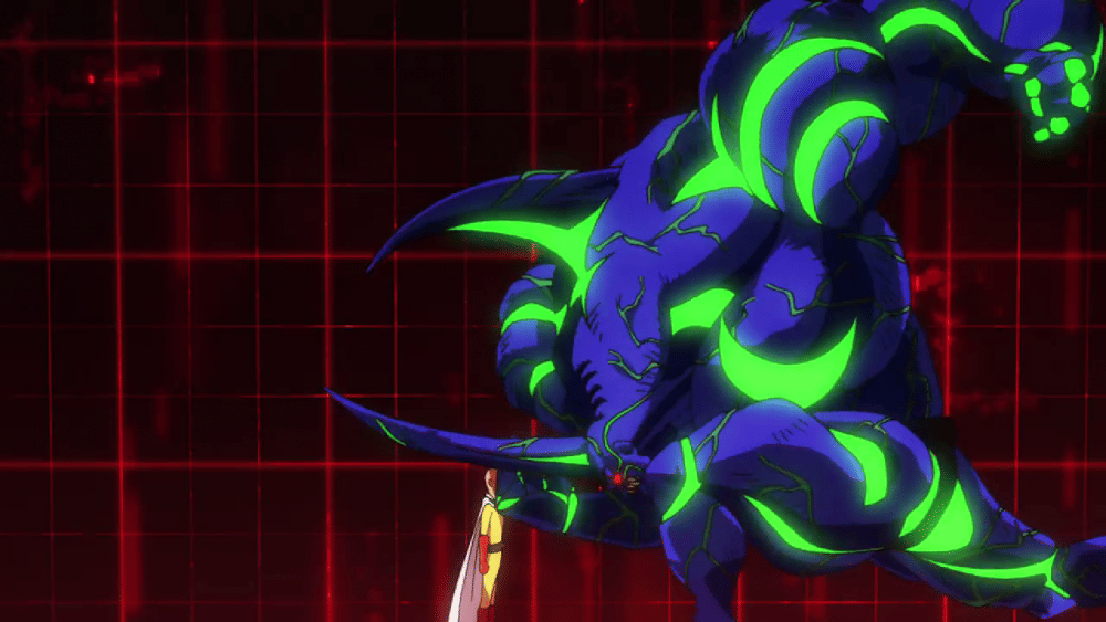 Carnage Kabuto menyerang Saitama (dok. Madhouse/ One Punch Man)